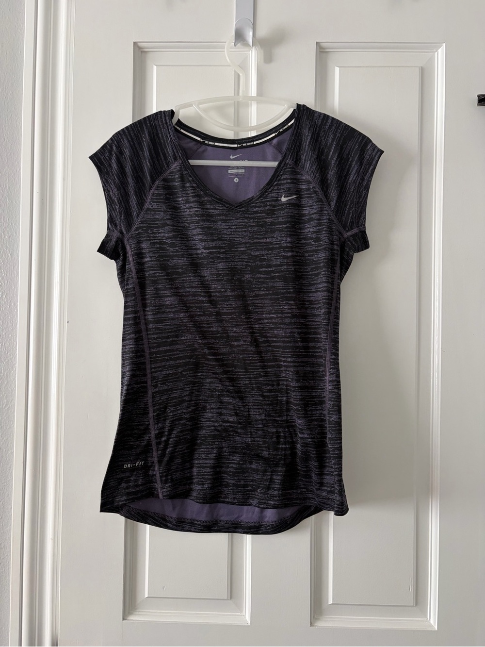 Nike Women’s Black Heather Dri-FIT V-Neck Athletic Top